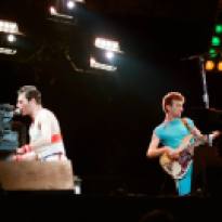 Queen live on stage at the Milton Keynes Bowl